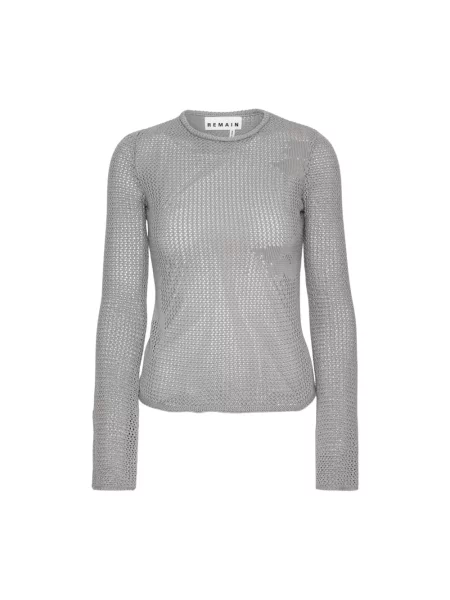 Top Remain Birger Christensen koronkowy szary