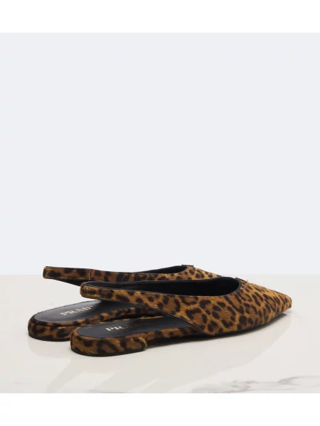 Balerini Prada cu imagine cu model leopard slingback maro