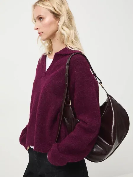 Pulover z volno alpake Medicine bordo