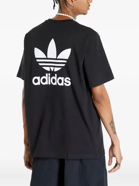 Бягане тениска Adidas с леопардов принт от джърси черно