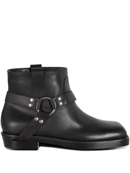 Cizme scurte Balmain din piele biker negru