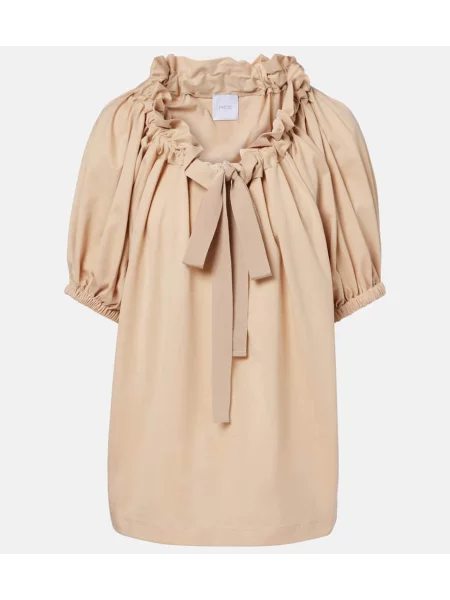 Top Patou cu volane bej