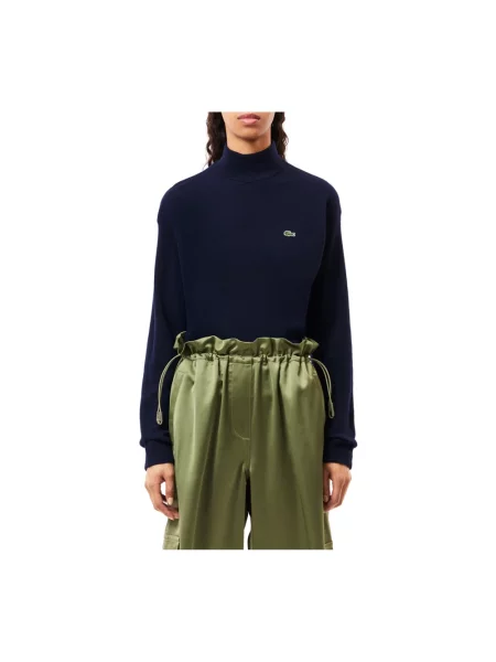 Sweter Lacoste wełniany klasyczny niebieski