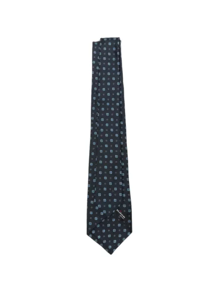 Cravată Kiton cu model floral albastru