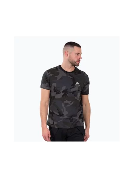 Маленькая футболка Alpha Industries с автографом черная
