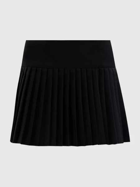 Спідниця-плісе на запах з вовною Off-white чорна