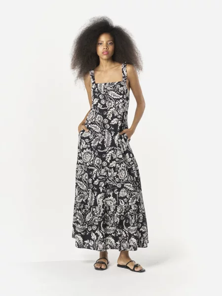 KOROSHI Rochie de vară negru alb