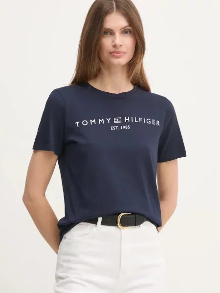 Тениска Tommy Hilfiger тъмносиньо синьо