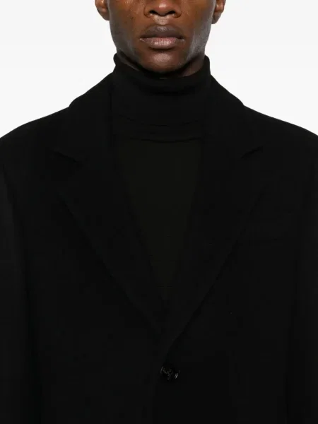 Вълнен едноредни вълнено палто Burberry черно