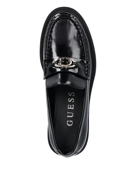 Loafers Guess na platformě s autogramem černé