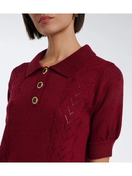 Tricou polo Alessandra Rich de lână