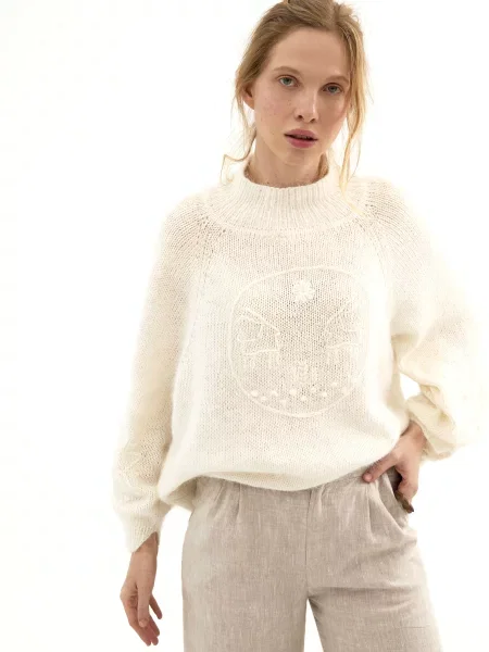 Светр GNIZDO вовна/поліестер бежевий