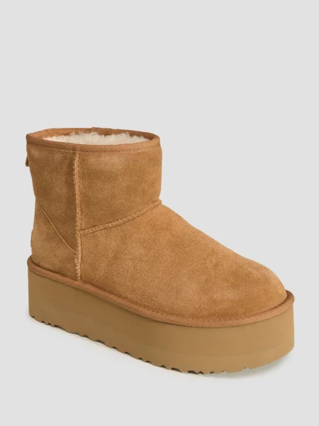 Ugg Botki Na Platformie Classic Mini Platform grau brązowe