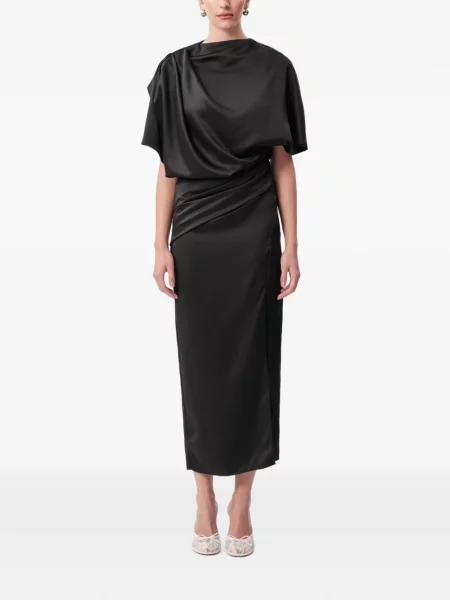 Decora rochie midi Concepto asimetrică drapată negru