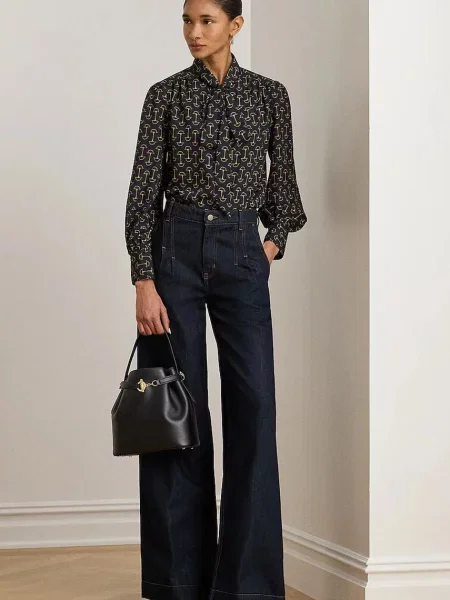 Halenka Lauren Ralph Lauren tmavomodrá vzorovaná