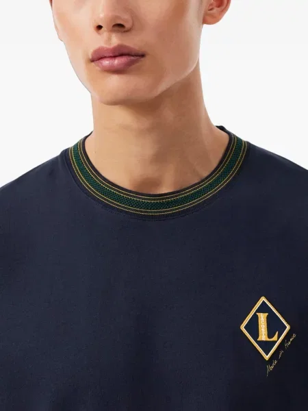 Tricou Lacoste cu autograf albastru