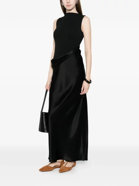 Rochie maxi Nanushka drapată de costum negru
