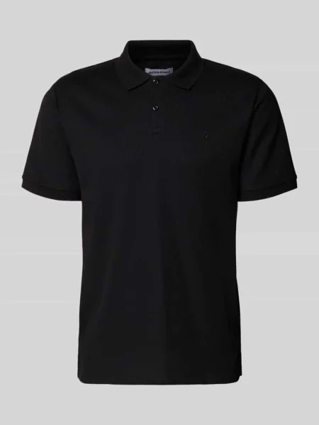 Koszulka polo z domieszką bawełny krój regular fit model Austin' Jack & Jones czarna