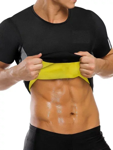 T-shirt neoprenowy wyszczuplający dla mężczyzn SlimBody czarna