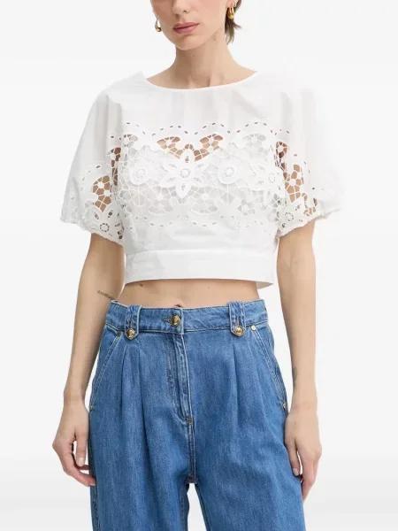 Decupat top Patrizia Pepe cu broderie alb