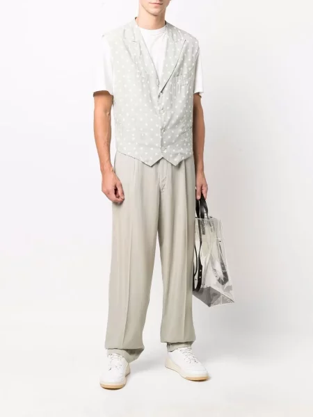Puntíkatá jednořadá vesta Comme Des Garçons Pre-owned zelená