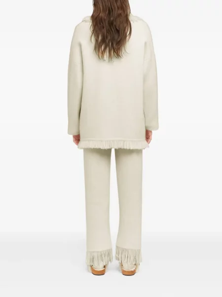 Cardigan Alanui cu franjuri alb