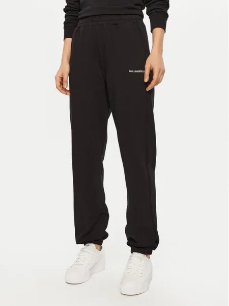 KARL LAGERFELD Pantaloni trening Negru alb