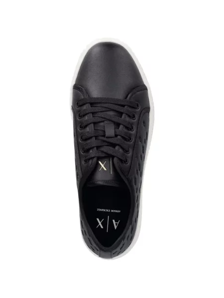 Sneakerși Armani Exchange cu platformă cu autograf negru