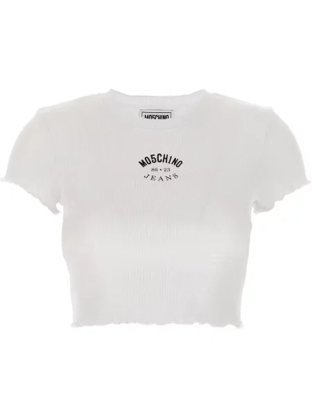 Haftowana koszulka Moschino Jeans biała