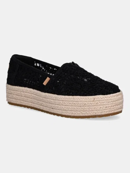 Еспадрили Toms CROCHET LACE с платформа черно