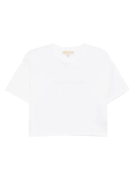 Tricou Michael Kors din jerseu cu tepi alb