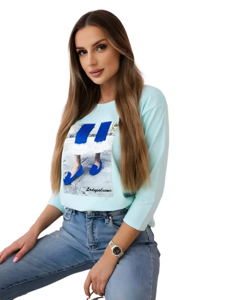 Halenka s 3D grafikou se zirkony mint máta
