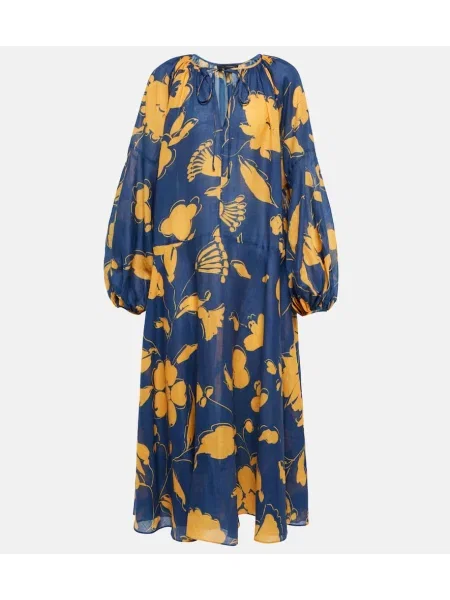 Rochie midi Lee Mathews cu model floral până la genunchi de costum albastru