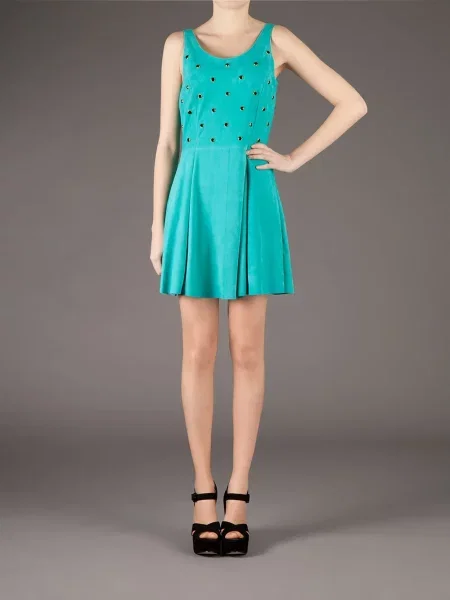 Rochie Drome din piele de costum verde