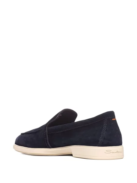 Pantofi loafer Santoni din piele de căprioară albastru