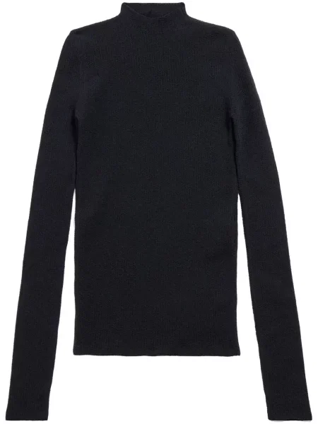 Pulover Balenciaga tricotate cu decolteu rotund negru