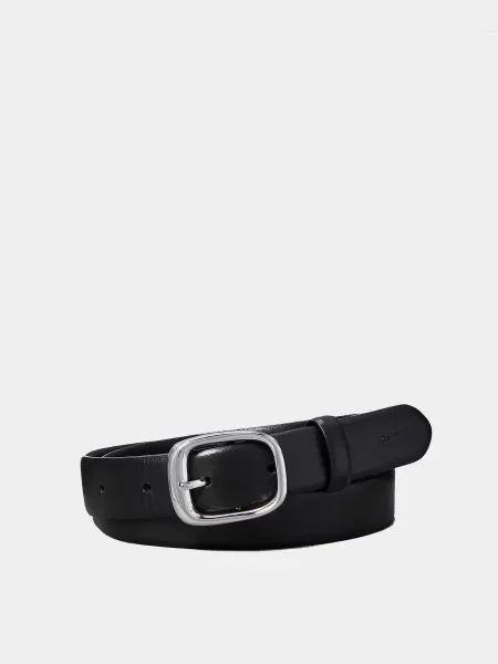 Кожаный ремень Calvin Klein с пряжкой чанки черный