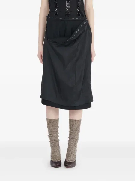 Rochie midi Maison Margiela până la genunchi de costum negru