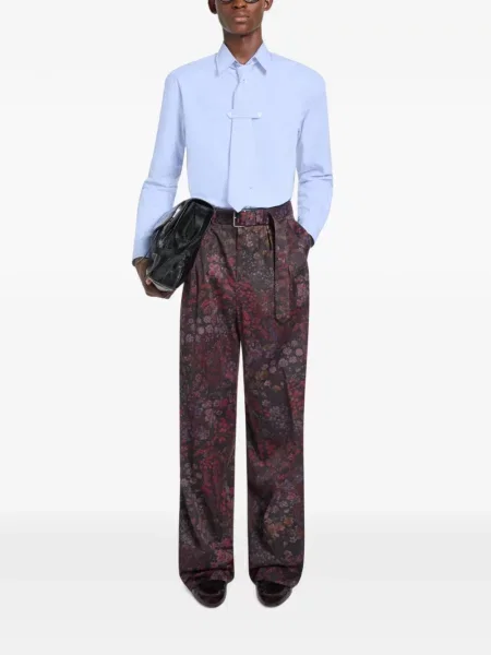 Cu centură pantaloni Dries Van Noten violet