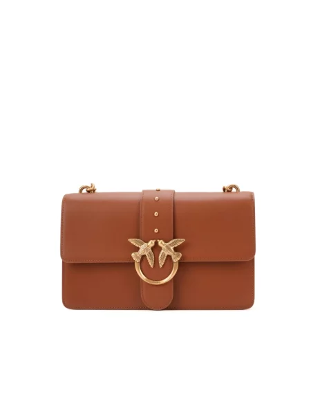 Torebka skórzana Pinko skórzana klasyczna brązowa