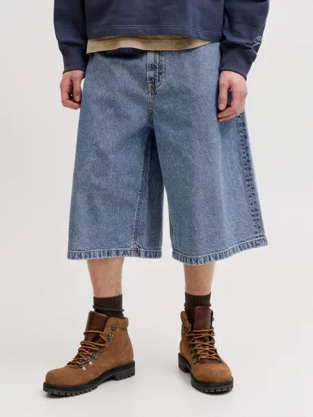 JACK & JONES Džinsai JJIBILLY JJCREW tamsiai džinso mėlyna