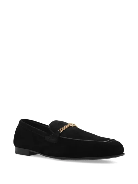 Pantofi loafer Versace din piele de căprioară negru