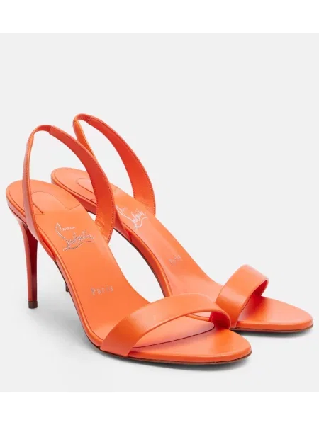 Sandale Christian Louboutin din piele slingback portocaliu