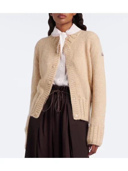 Cardigan Moncler de lână bej