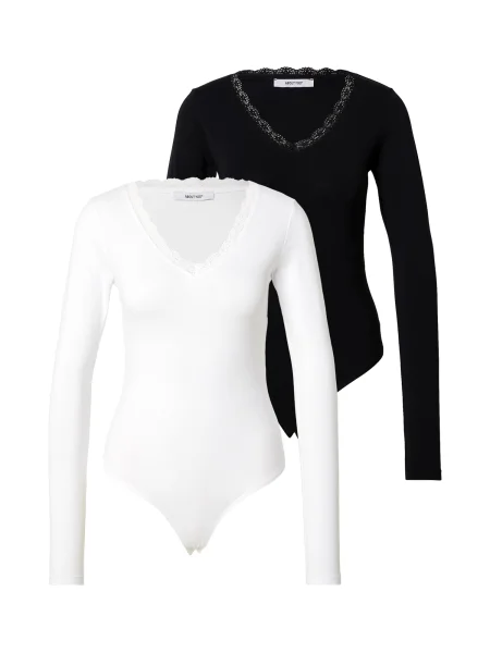 ABOUT YOU Tricou body Lisette negru alb