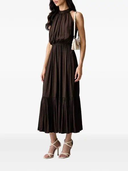 Rochie maxi Morgan cu gât halter maro