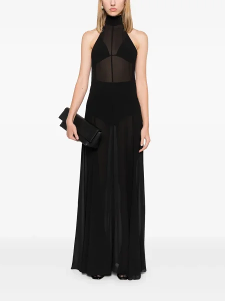 Rochie maxi Patrizia Pepe transparente de costum negru