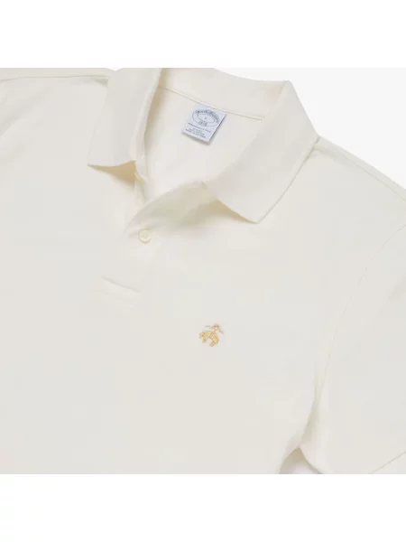 Koszulka polo Brooks Brothers z krótkim rękawem biała
