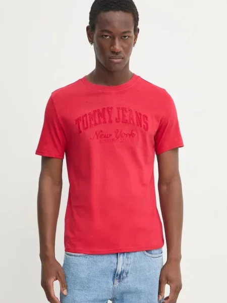 Kratka majica Tommy Jeans rdeča