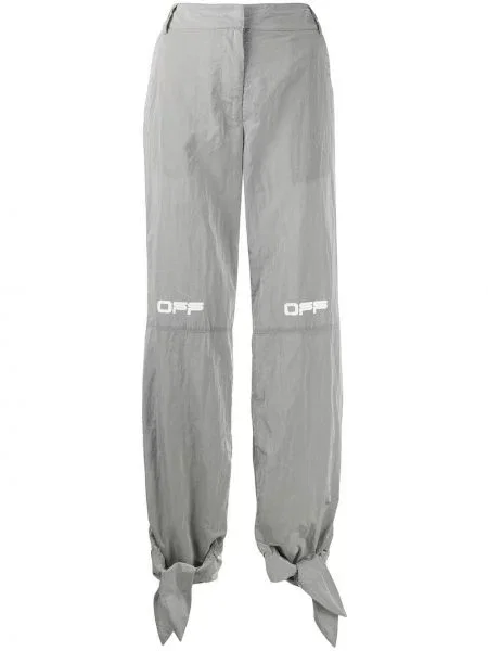 Pantaloni Off-white cu imagine cu legături alb
